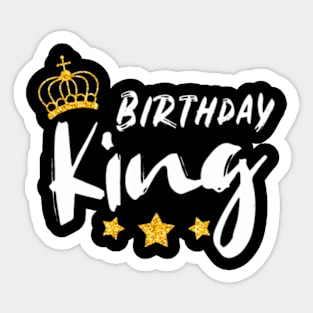 Birthday King  Mens Golden Graphic Mens Boys Sticker